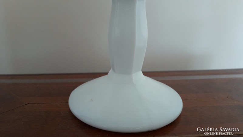 Régi fehér kalcedon üveg kehely fodros szélű tejüveg talpas kis tál 15 cm