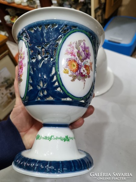 Régi német porcelán fedeles váza