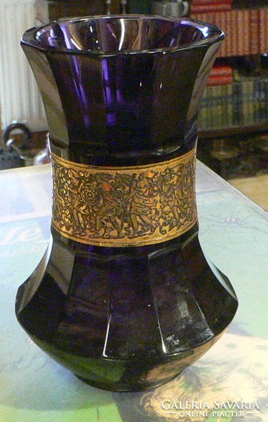Marked moser glass vase