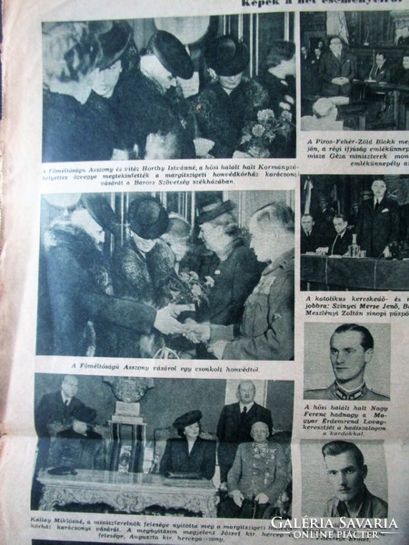 1943 Sunday newspaper magazine on the front page of Miklós Horthy
