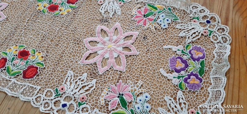 Embroidered tablecloth, needlework, running 80 x 35 cm.