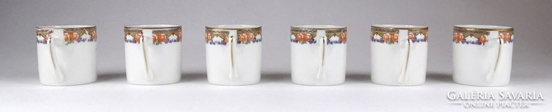 1I082 Régi jelzett cseh Buchau porcelán kávéscsésze 6 darab