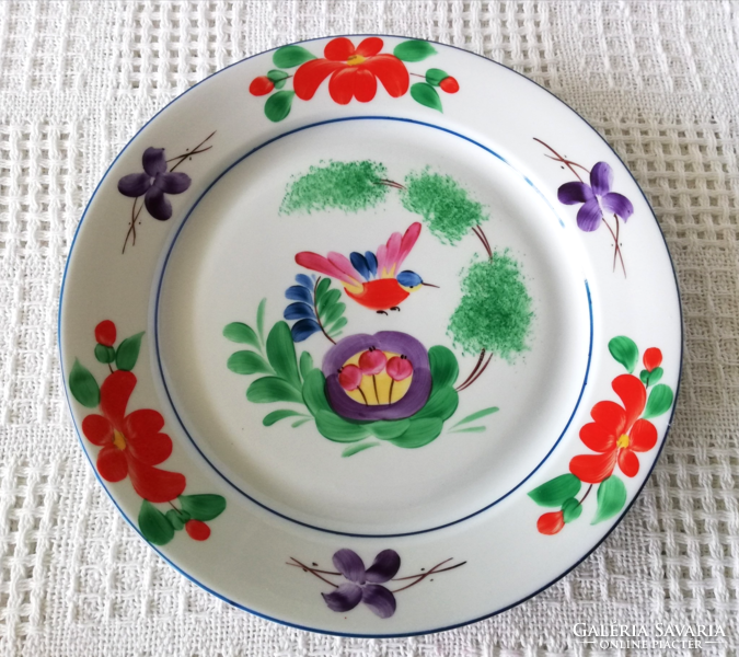 Retro Hungarian handmade porcelain wall ornament plate