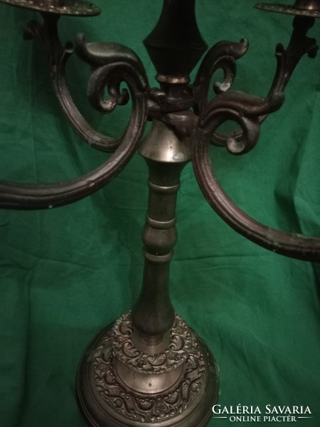 Fabulous meticulously crafted Art Nouveau 5-prong solid copper candle holder