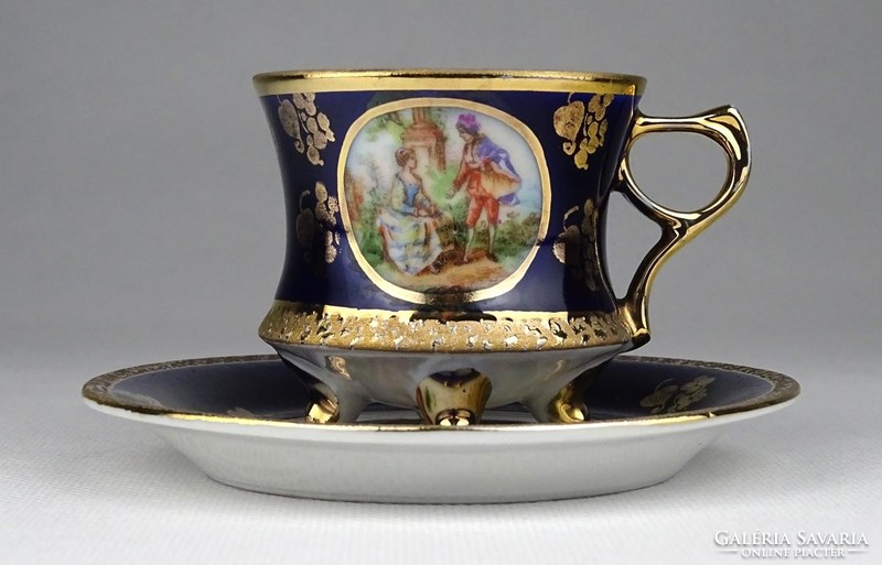 1H724 old ilmenau gilded cobalt blue porcelain coffee cup