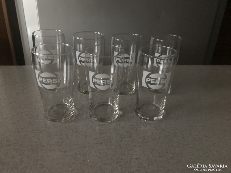 7 pcs retro pepsi cola cola in glass cola