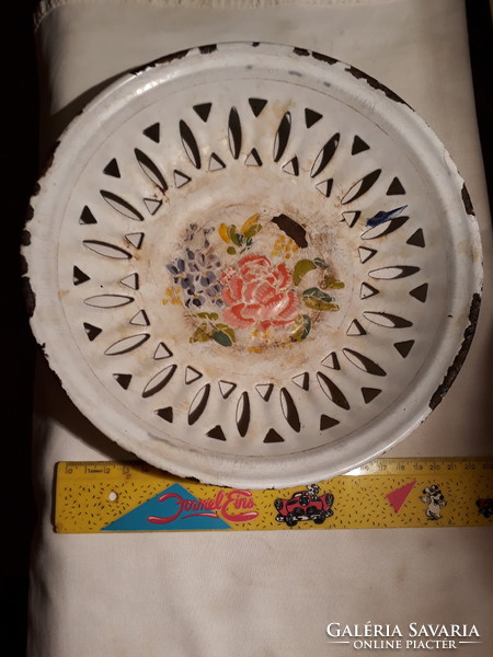Nagyon régi zománcos fém tányér( Bielitz)
