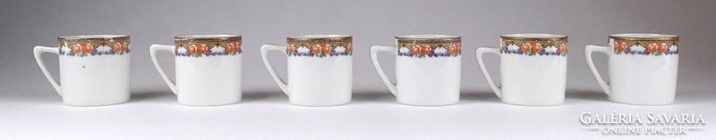 1I082 old marked Czech buchau porcelain coffee cup 6 pieces