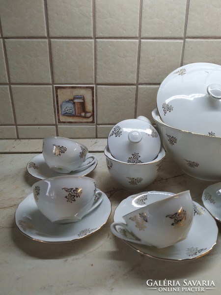 Porcelain tea cup 5 pcs, sugar holder for sale! Bohemia porcelain
