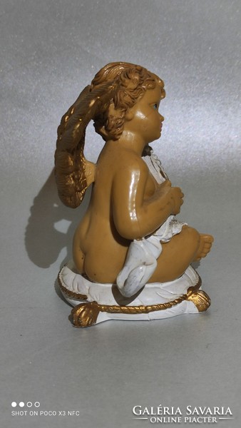 Half price!!! Charming solid plastic angel with wheat chaff marked Italy