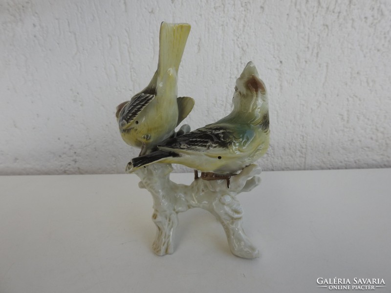 Antique numbered pair of birds - parrots