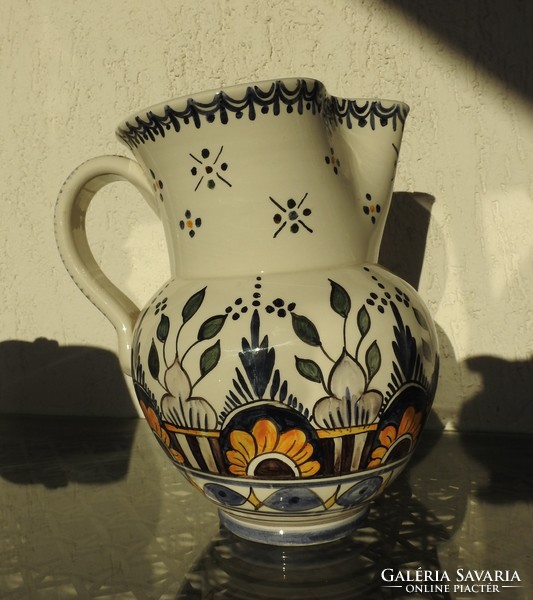 Huge marked hand-painted applied art marked jug - water jug - spout