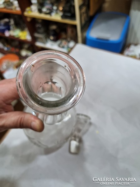 Old peeled glass bottle