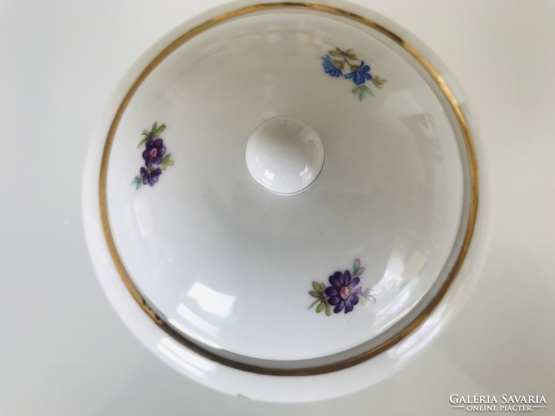 Hollóház porcelain sugar bowl, diameter 11.5 cm