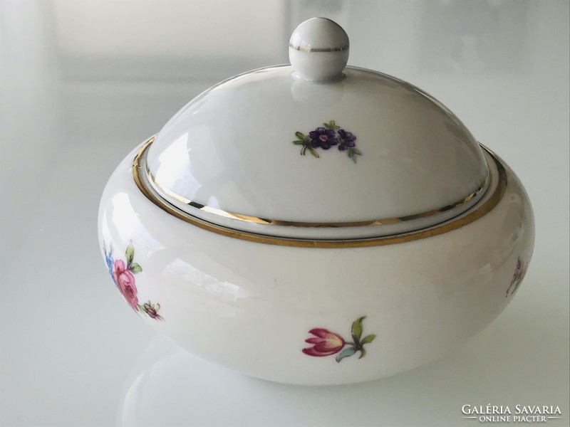 Hollóház porcelain sugar bowl, diameter 11.5 cm