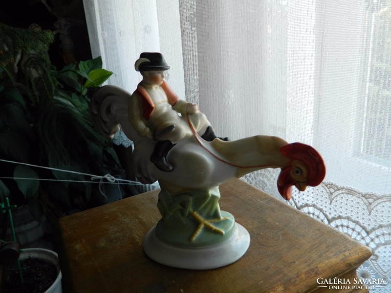 Herend porcelain rooster boy figure