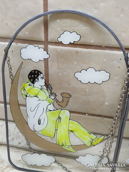 Hand painted glass window decoration for sale!