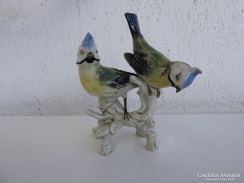 Antique numbered pair of birds - parrots