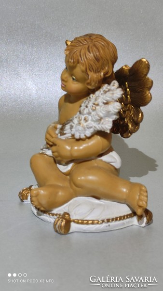 Half price!!! Charming solid plastic angel with wheat chaff marked Italy