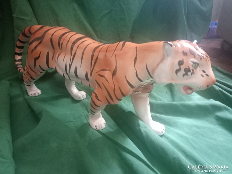 Large antique porcelain tiger