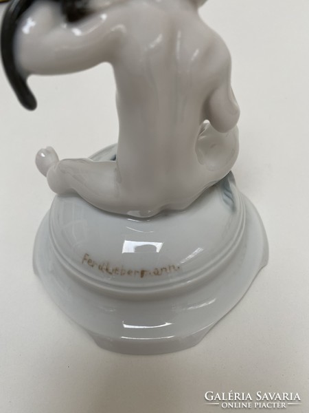 Rosenthal porcelain. Putto and the monkey. Ferdinand liebermann design