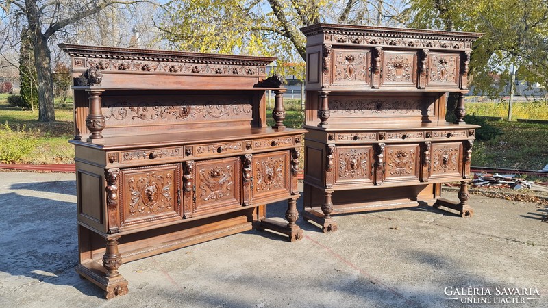A500 antique, renaissance, richly carved sideboards (late 1800s)