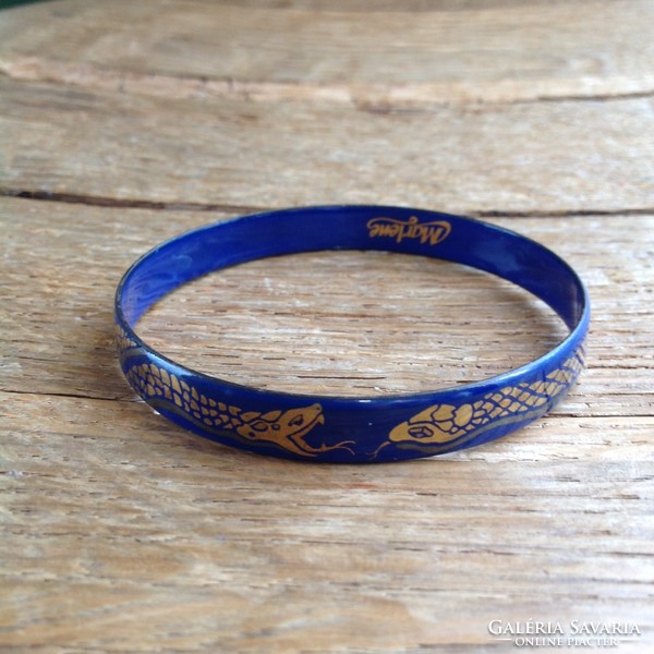 Old marlene fire enamel bracelet with snake motif