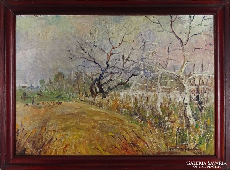 1H949 xx. Hungarian painter of the century: autumn landscape 1948