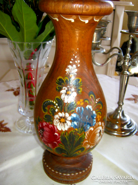 Wooden painted vase