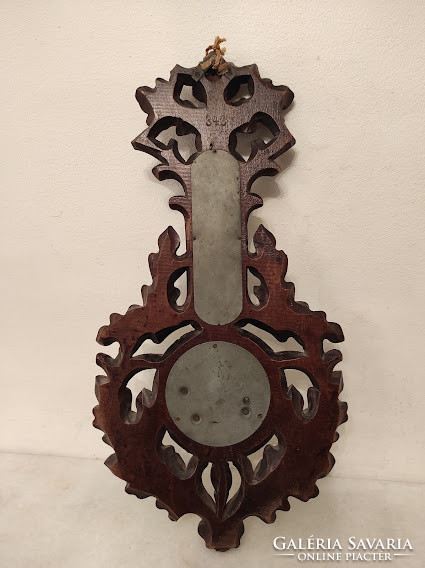 Antique richly carved old German wall thermometer barometer 527 5222