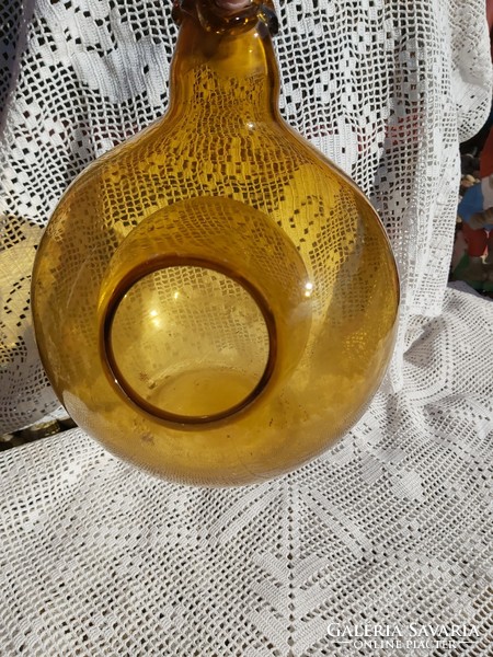 Beautiful rare amber color blowing interesting glass in a beehive? Do you like it? Laboratory?