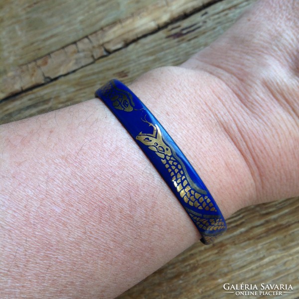 Old marlene fire enamel bracelet with snake motif