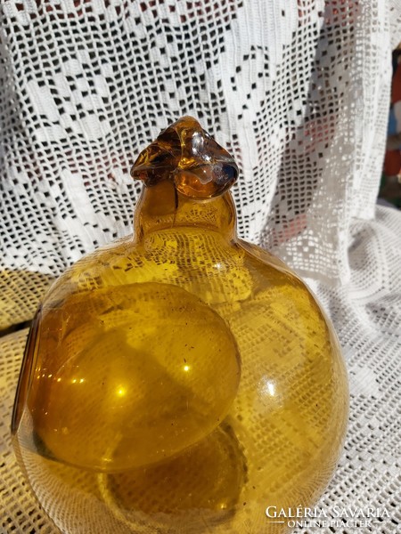 Beautiful rare amber color blowing interesting glass in a beehive? Do you like it? Laboratory?