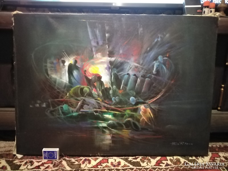 Puja Rezső "Purgatórium" 70x50cm  szürrealista festménye