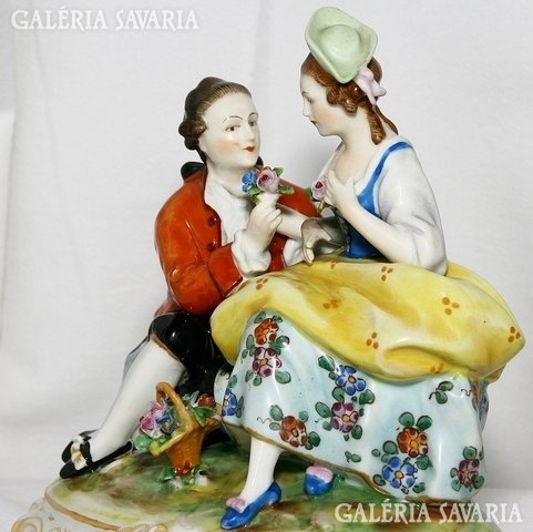 Antique porcelain double figure volkstedt rudolfstadt