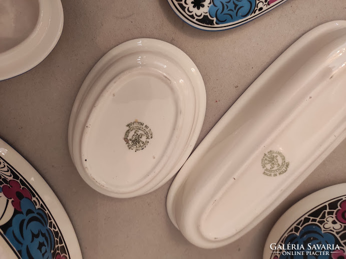 Antik porcelán fürdőszoba mosdó készlet lavór kancsó szappan és fogkefe tartó 5234