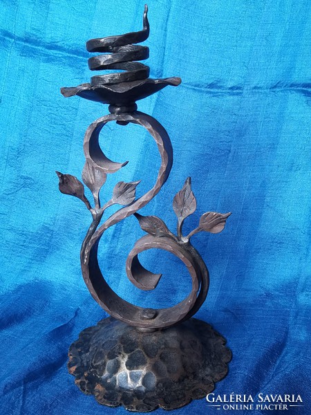 Old wrought iron candle holder