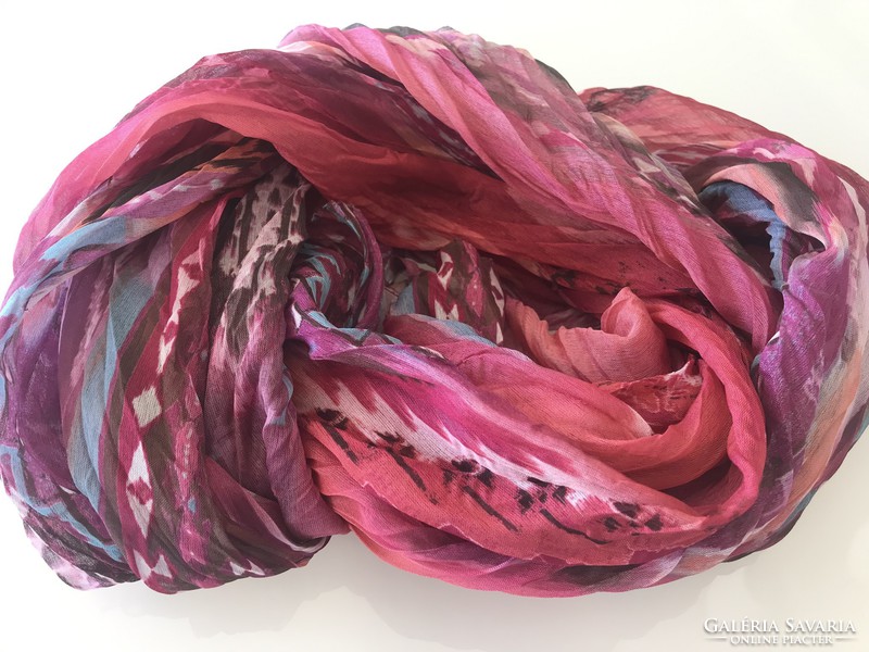 Italian passigatti scarf in bright colors, 170 x 80 cm