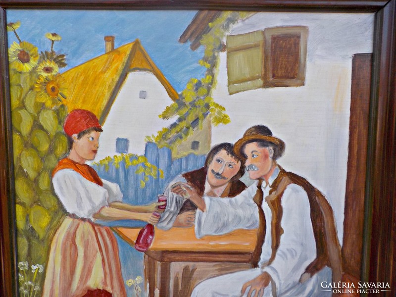 Váczy j. 57X47 oil - wood fiber painting