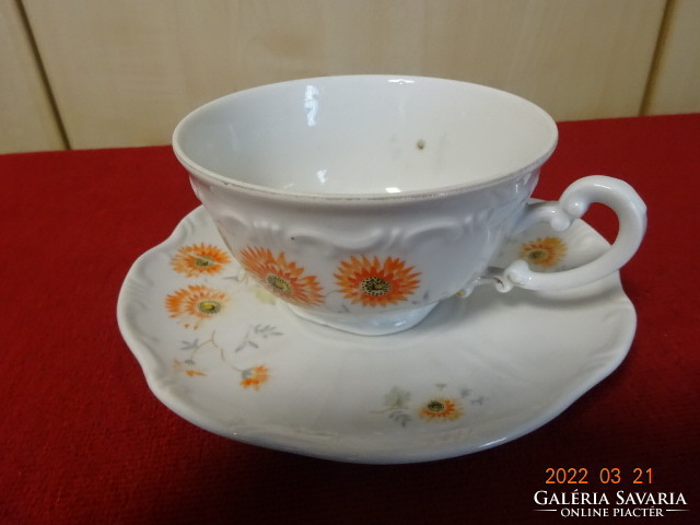 Zsolnay porcelain teacup + placemat, antique. He has! Jókai.