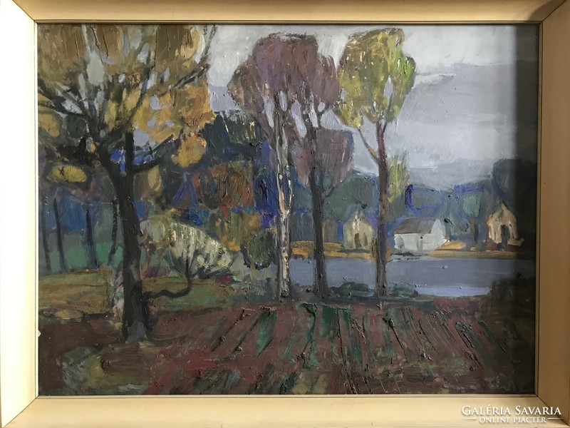 Wolf Lady (1910-1985) - landscape c. Picture painting oil painting