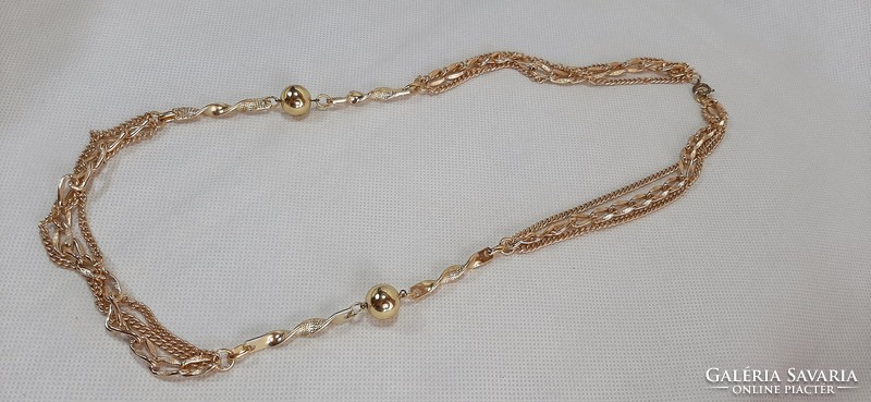 Vintage three row gold necklace