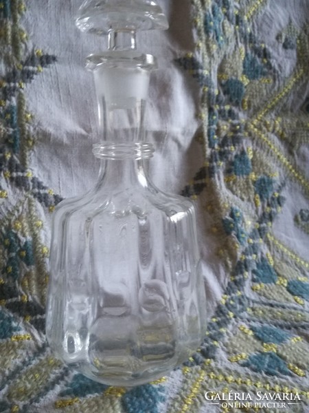 Antique, blown, peeled, Biedermeier liqueur bottle