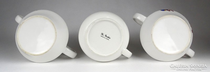 1I307 Retro kisméretű porcelán leveses tálka 3 darab