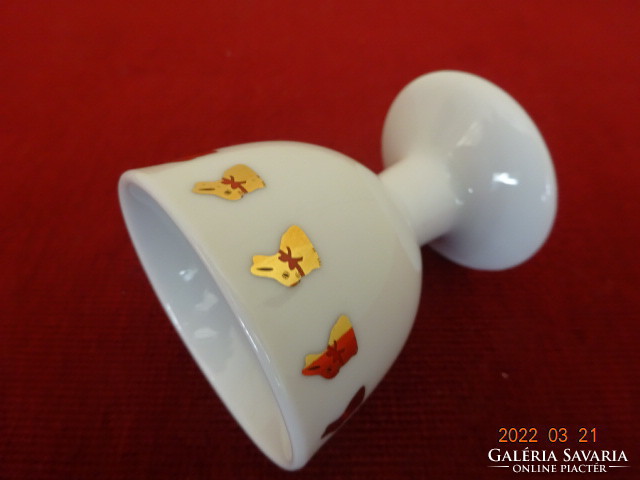 Swiss lindt chocolate porcelain egg holder decorated with a golden bunny. He has! Jókai.