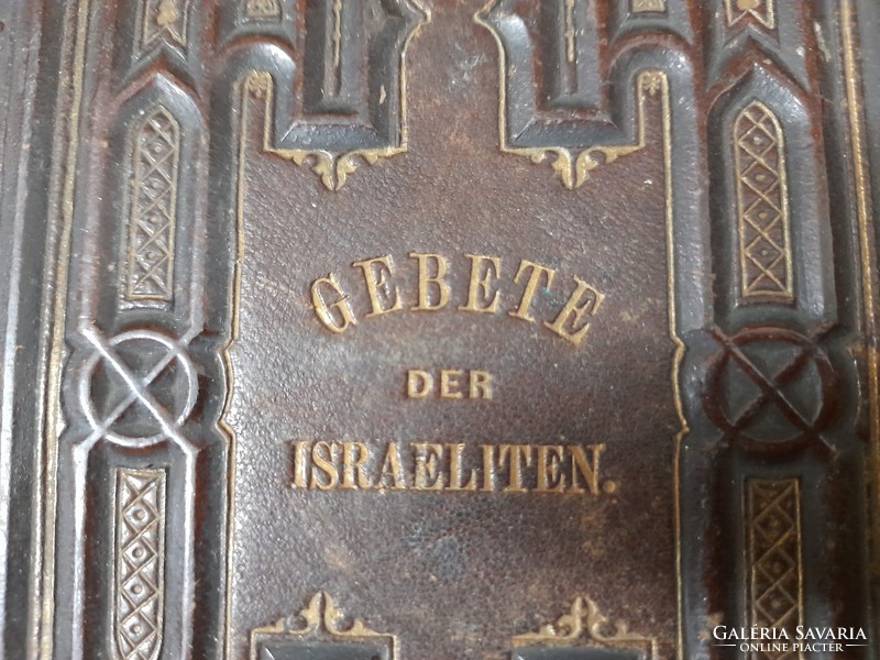 Antik Német,Germany Judaika Zsidó,Nyomott Bőrkötésű,Csatos Imakönyv.1885.