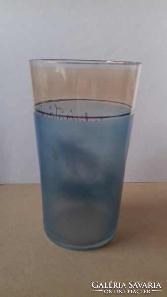 Szarvasos festett üveg emlék pohár