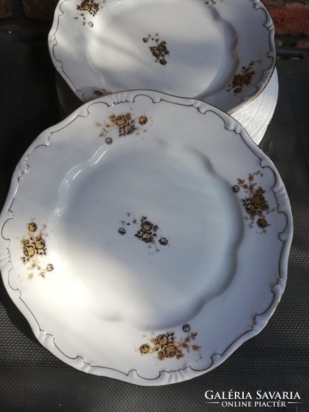 Old 30s zsolnay baroque, feathered large flat plate 2 pcs