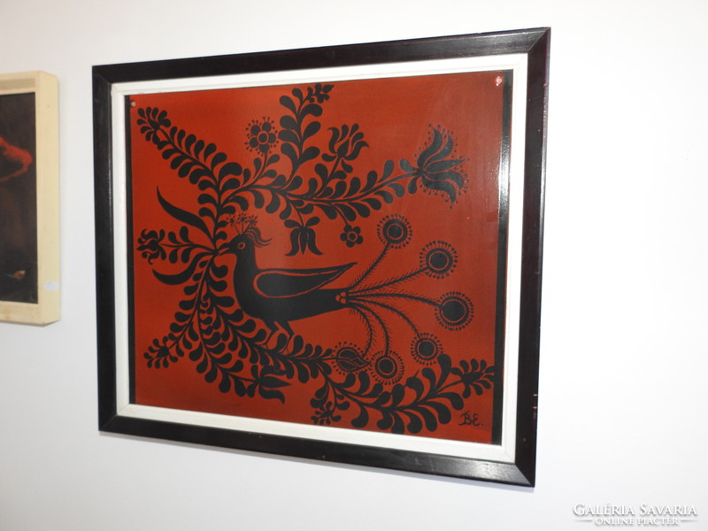 Elizabeth Balogh - large fire enamel image (52.5 cm x 46 cm) - bird - bird