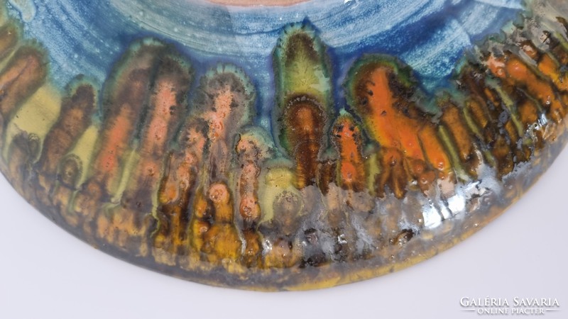Laborcz mónika decorative handicraft ceramic bowl, wall ornament-35 cm